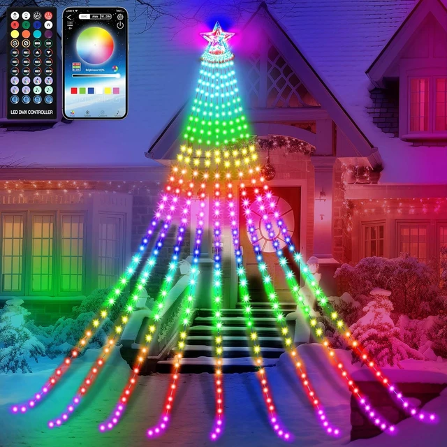 DIY Smart Christmas Tree Led Light Bluetooth APP Remote Control RGB String  Fairy Lights with Star Topper for Xmas New Year Decor - AliExpress