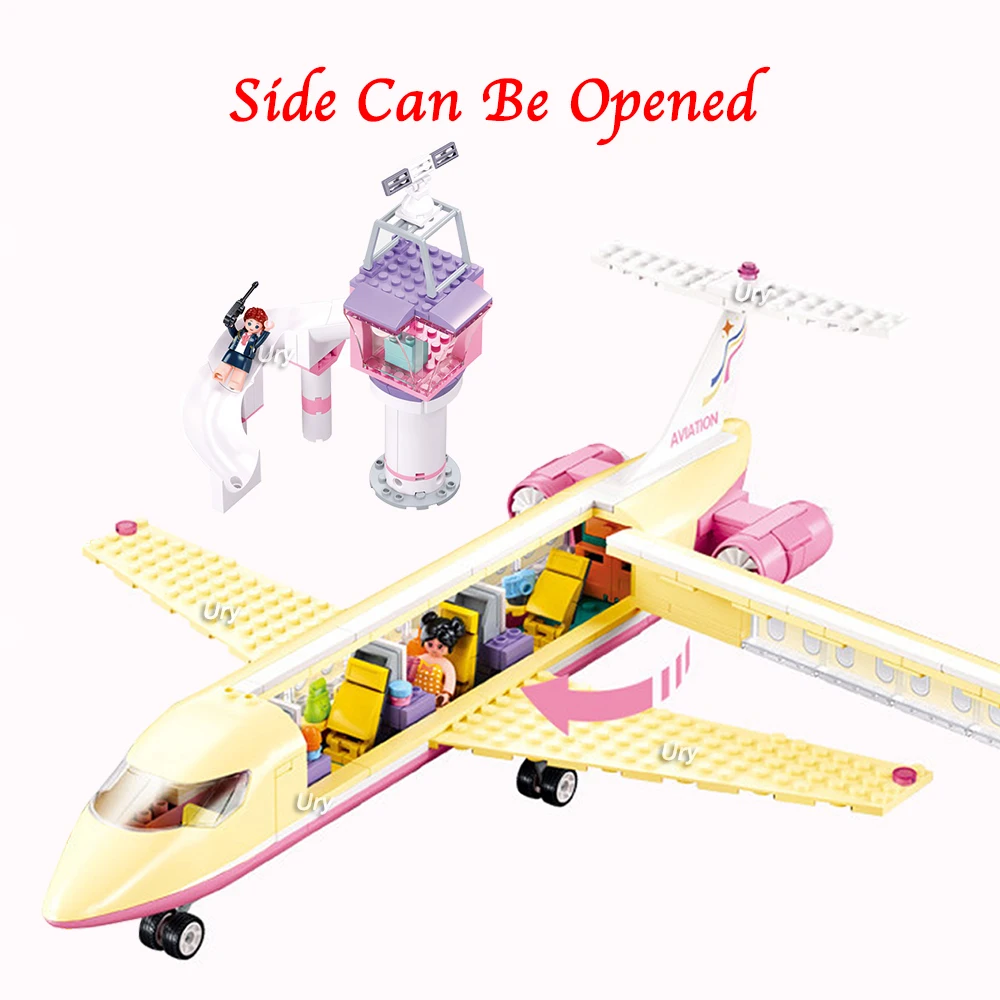 Sluban Friends City Plane penumpang pesawat set Bus bandara