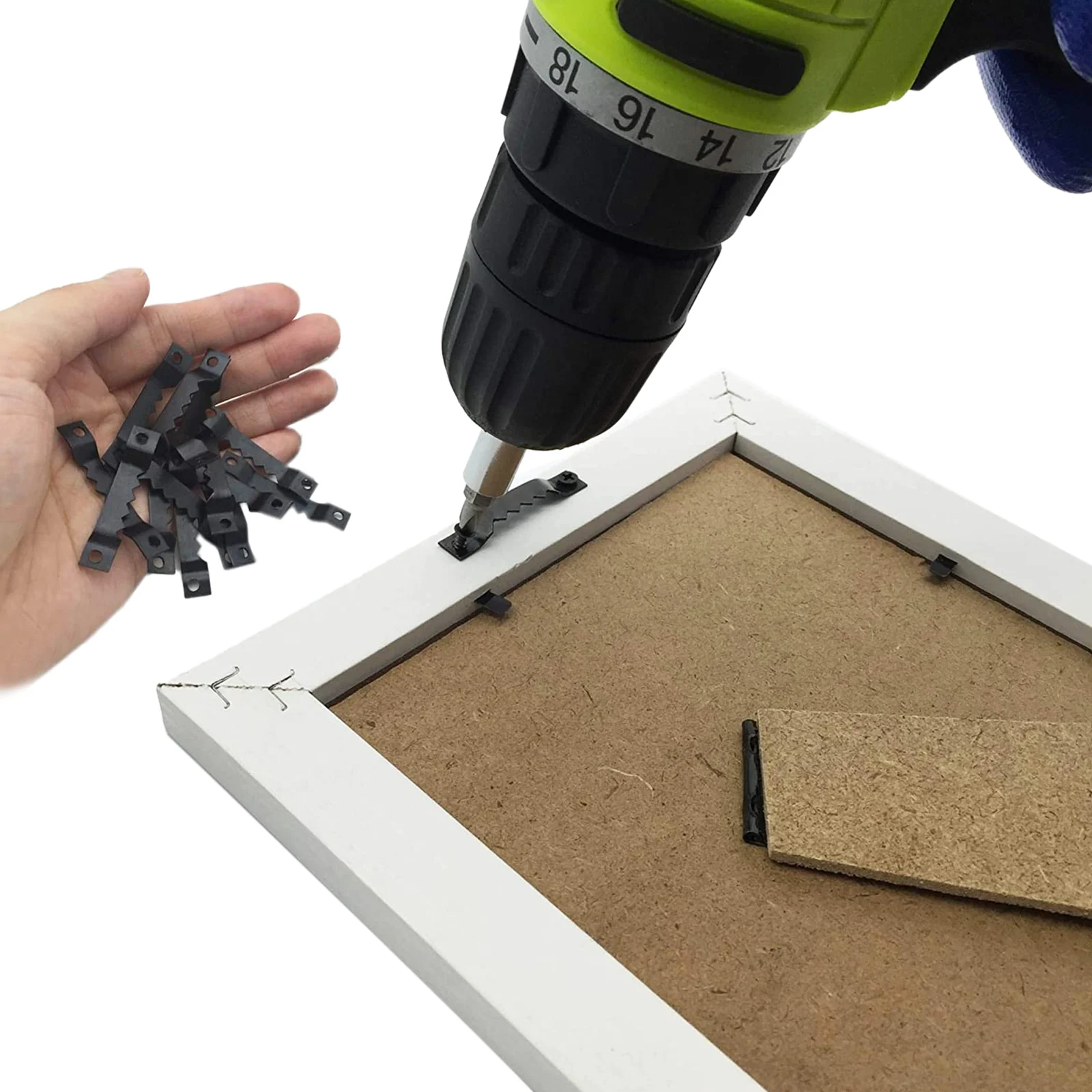 Colgadores De Fotos Tipo Diente De Sierra Marca OOK - Tamaño Pequeño 1-3/4, Pack De 100 Con 200 Clavos