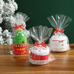 Set of 3 Festive Red Santa Christmas Hand Towels - Soft and Decorative (3pcs)