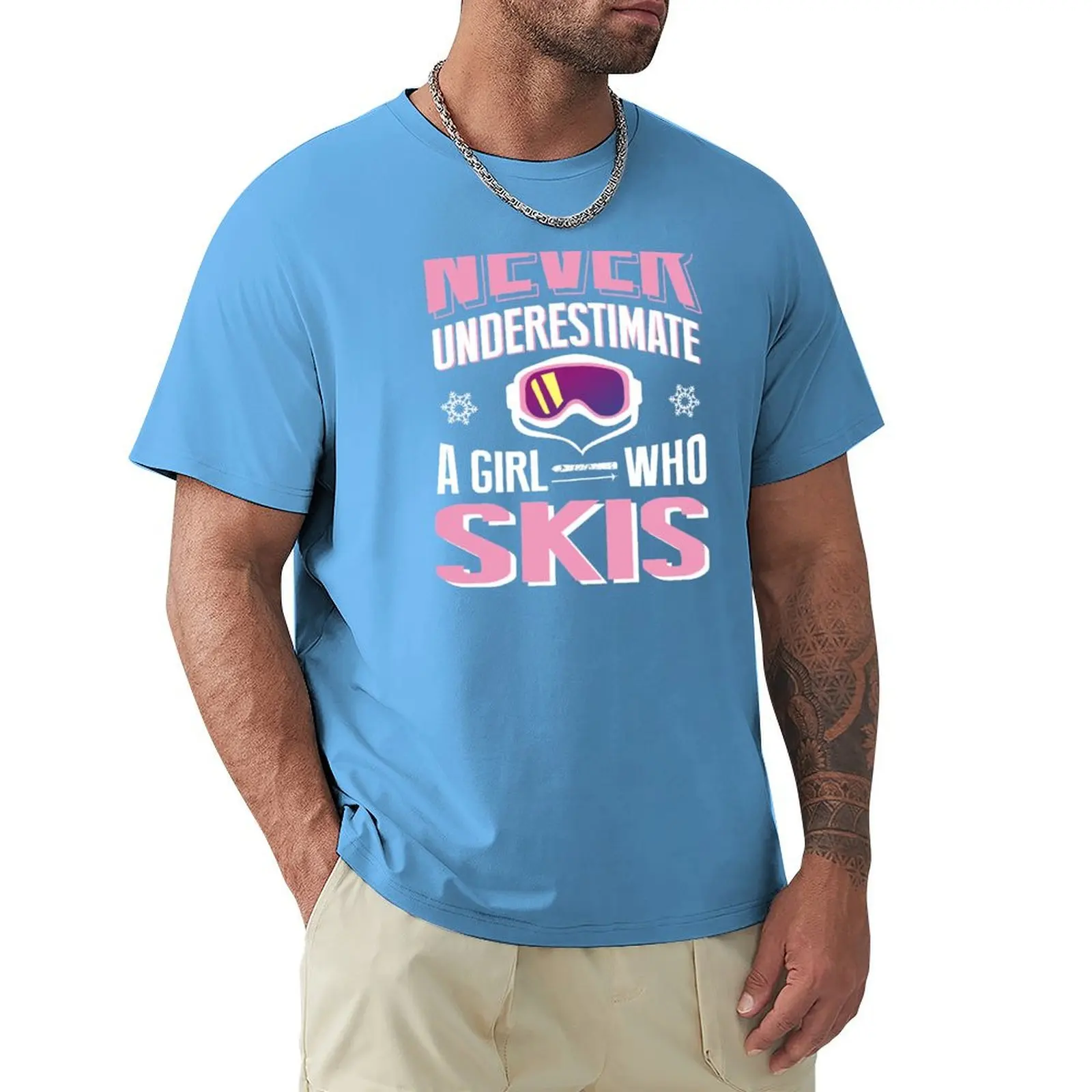 

Никогда не Underestimate A Girl Who Ski-Girls Ski Design, Подарочная футболка, Топы, аниме, винтажные мужские футболки чемпиона