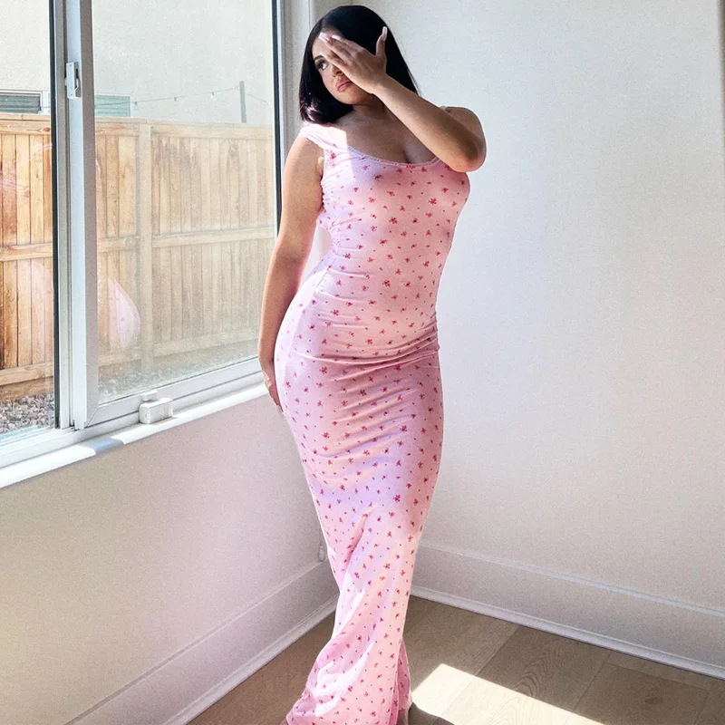 

Кружевное длинное платье с принтом в виде полос, летнее Привлекательное платье без рукавов в американском стиле, 2023