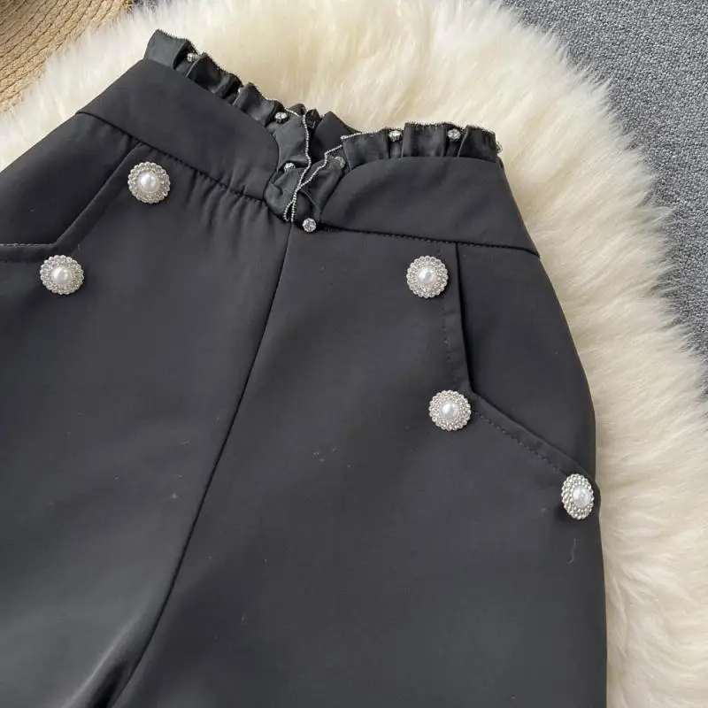 High Waist Button Wide Leg Shorts Women 2022 Spring Summer New Black White Casual A-line Shorts Hot Shorts Streetwear women's clothing stores