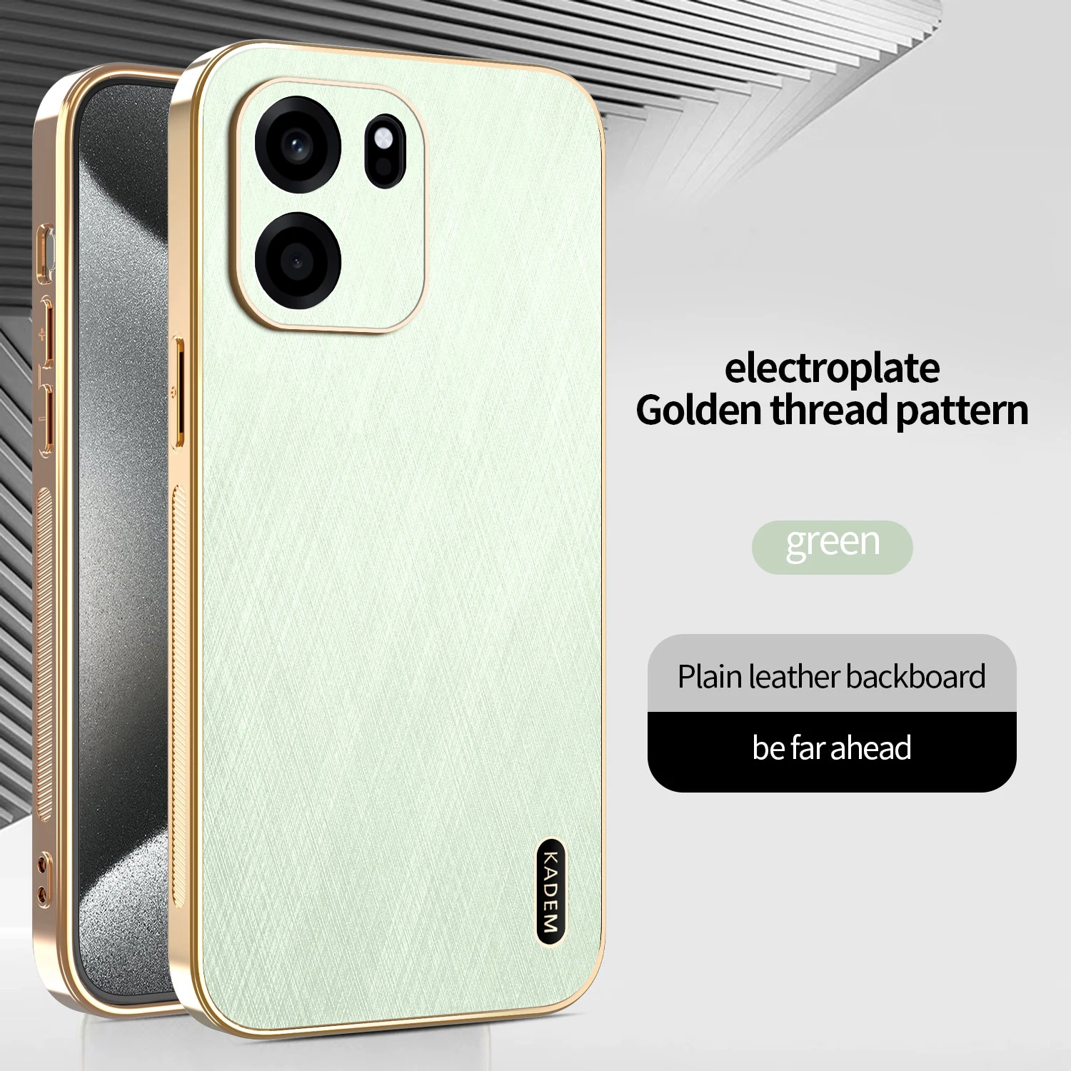 Luxury Gold Silk Skin Shockproof Case with PU Leather Cover