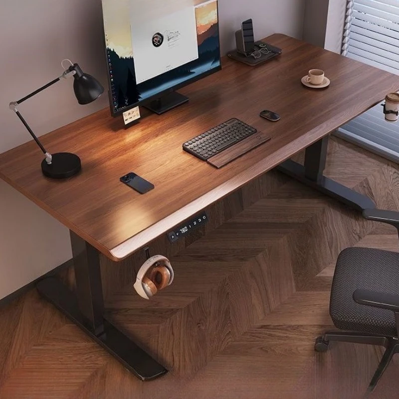 Solid Wood Electric Adjustable Computer Desk Home Office Study Table Gaming Smart Workstation Desk Writing Table Workstation