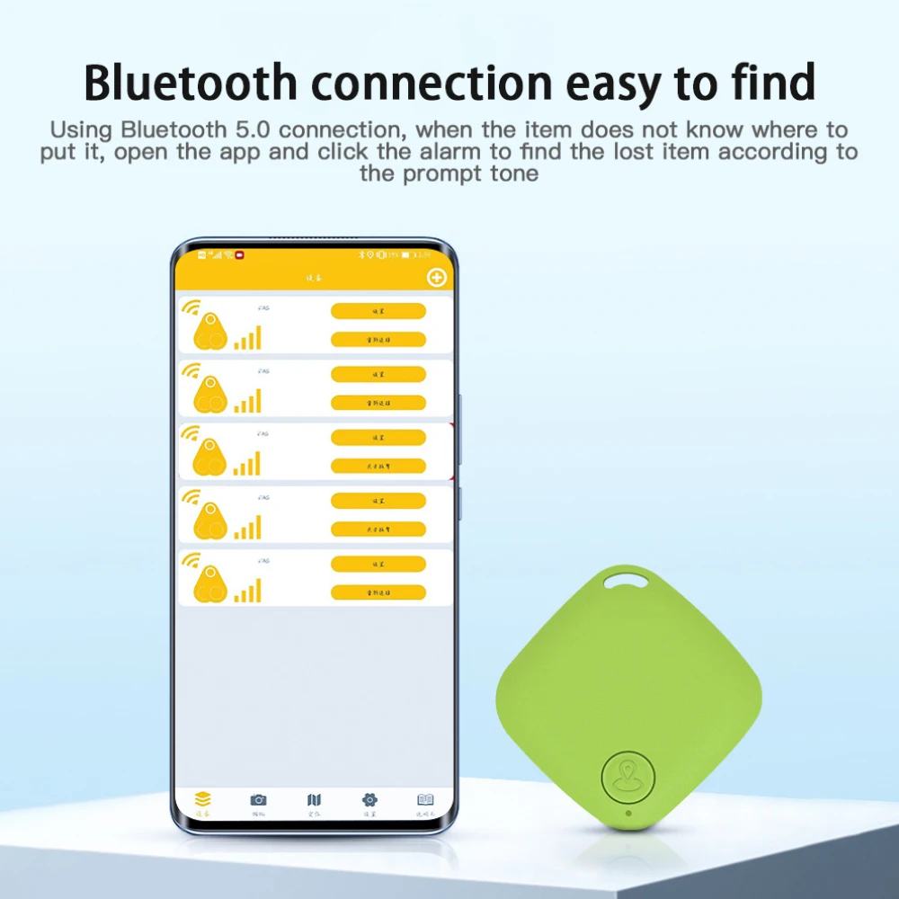 Anti loss Device Diamond shaped Two way Object Finding Function Alarm Bluetooth Locator APP Positioning Search