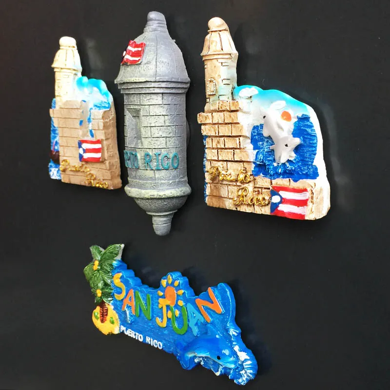 Wedare Magnete Frigorifero 3D Puerto Rico - Souvenir Da Viaggio In Resina, Fatto A Mano, 6x8,5 Cm