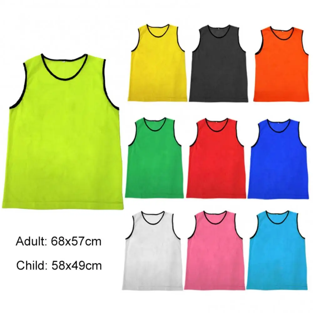 Unisex Kids Adult Outdoor Sport Football Training Match Mesh Sleeveless Vest Lightweight Breathable Soft Comfortable Top