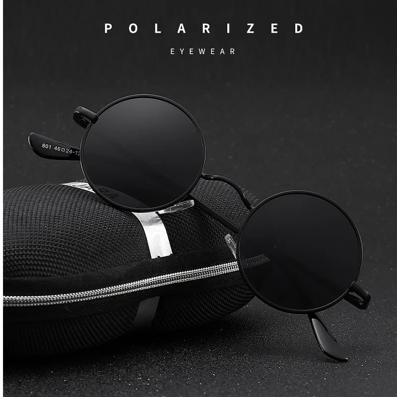 Runde Polarisierte Sonnenbrille Männer Frauen Retro Sonnenbrille Männlich Weiblich Marke Designer Metall Rahmen Brillen Fahren Brillen UV400