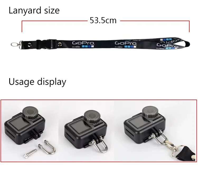 Description Picture 4 of itemFor GoPro Hero 13 Detachable Lanyard Anti-lost Neck Strap For Insta360 Ace Pro/Action 5 Pr Camera Quick Release Buckle Accessory