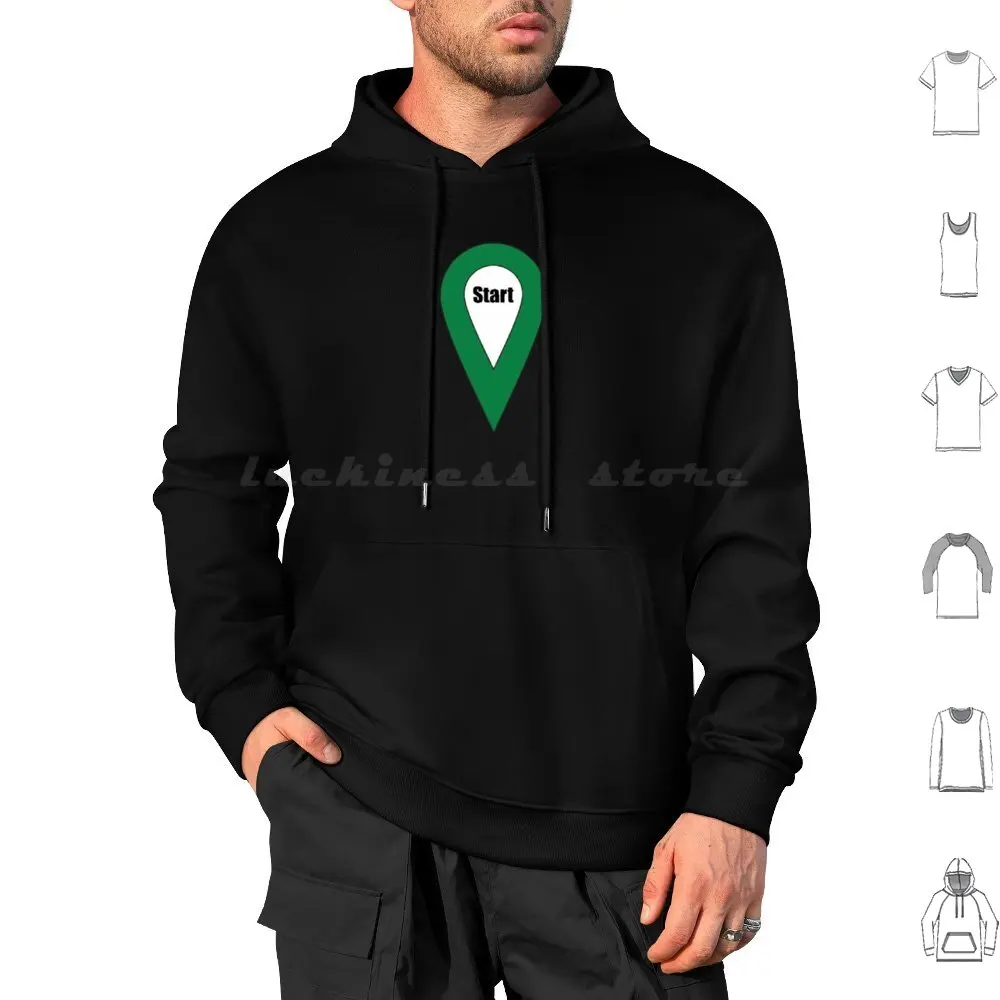 Start Here Couple Or Kids Exploring Hoodie cotton Long Sleeve Couple Green Cute Funny Flag Found Lost Searching Find Explore