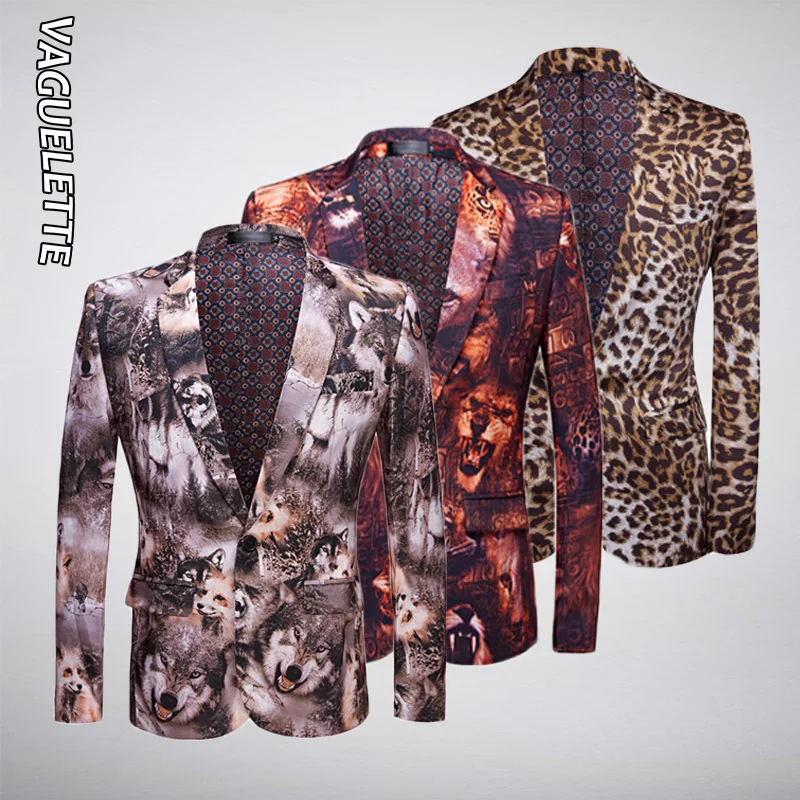 

VAGUELETTE Men's Slim Fit Jacket One Button Fish Scale Jacquard Jacket Shawl Lapel Blazer for Prom Wedding Party Dinner