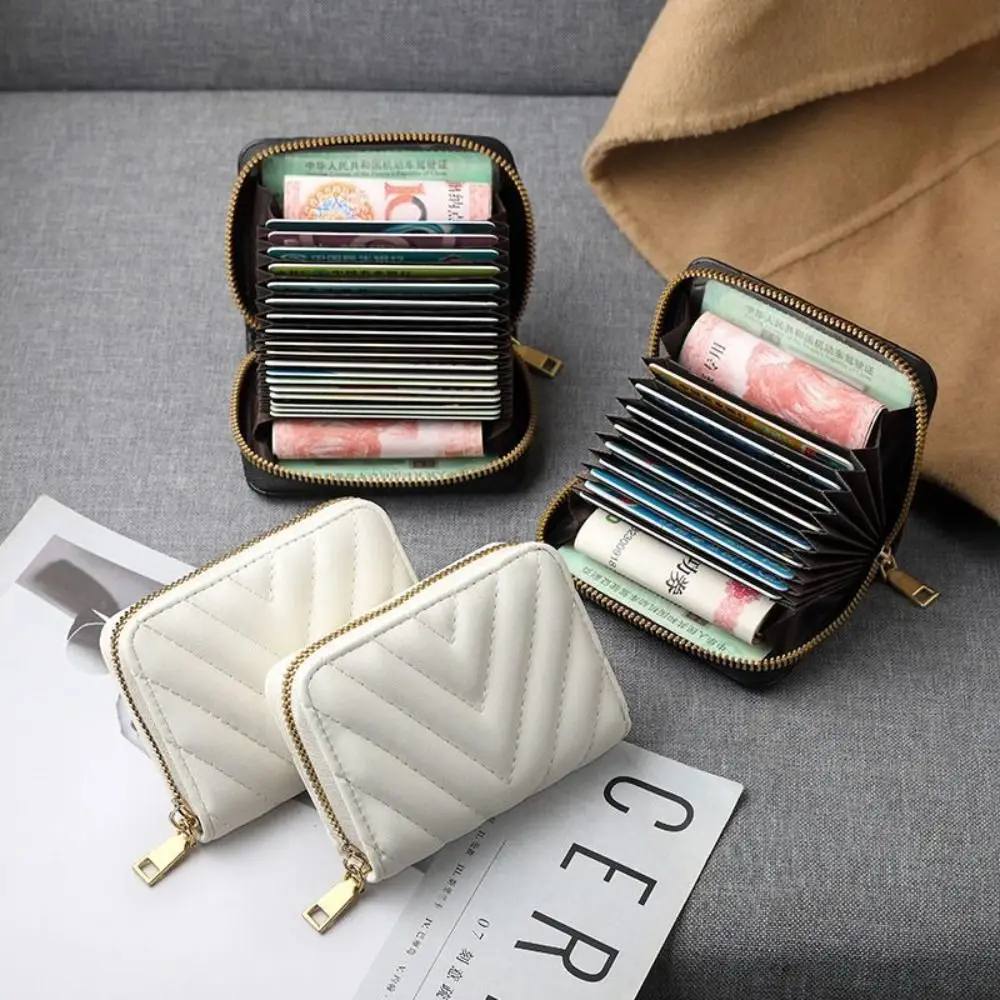 Mini Short Men Card Holder Wallets Zipper Coin Pocket Slim Magic Male Wallet PU Leather Credit Bank Card Case Ladies Purses