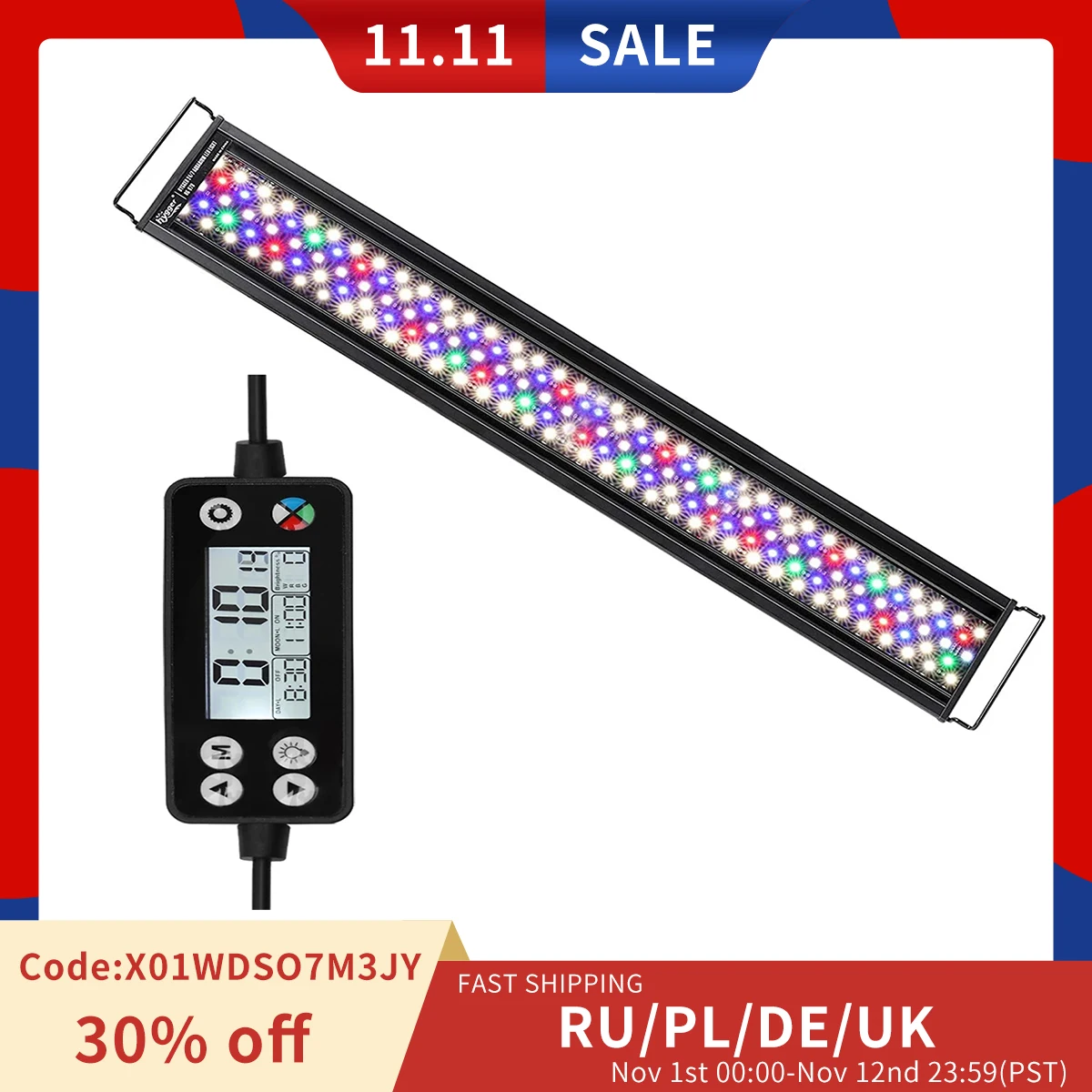 3045CmWrgbAquariumLichtMetTimerWaterdichtAquariumLicht