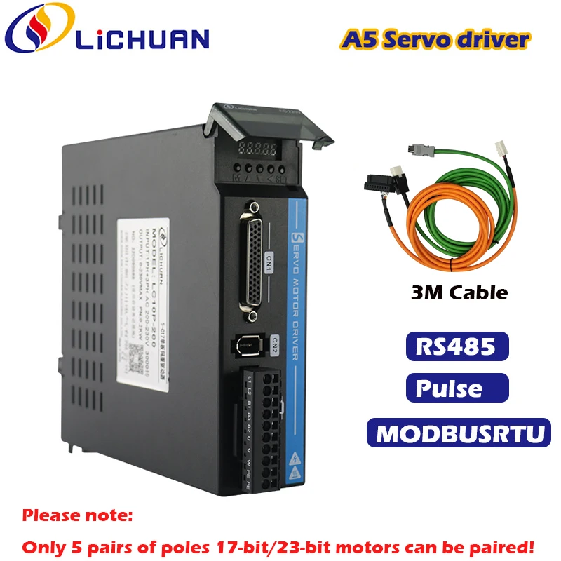 Lichuan 200W 400W 600W 750W 1Kw Ac Servo Driver Motore Elettrico 220V 3000Rpm Kit Cnc Stampante 3D Pulse Rs485