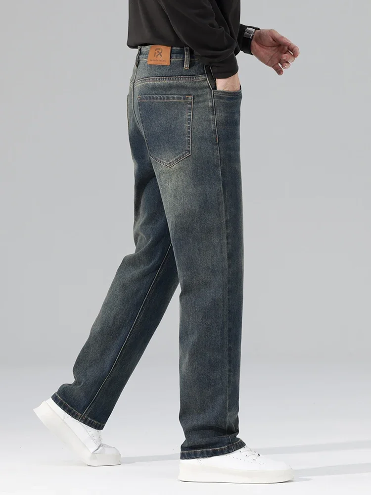 Autumn Winter Fashion Vintage Jeans Men Stretch Comfortable Straight Brand Clothes Pants Casual Baggy Male Denim Trousers 3