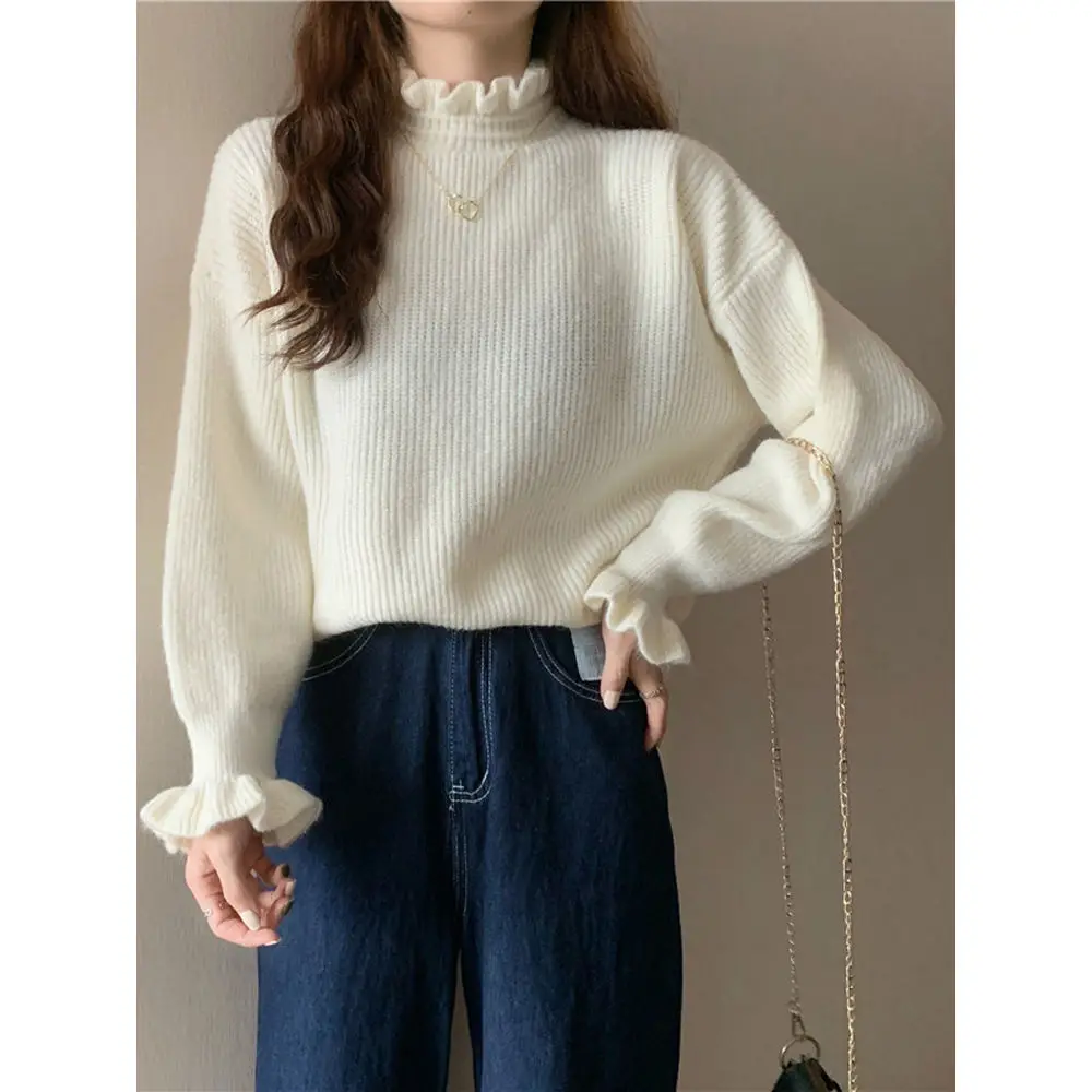 

Thickened Sweater 2023 Autumn/winter New Half High Collar Top For Women