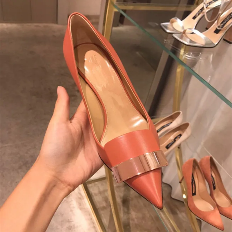 2022 Women Party Bridal Wedding Shoes Luxury Pumps Metal Plate Glitter High Heels Ladies Stiletto Dress Pointed Toe Bombas Mujer 2