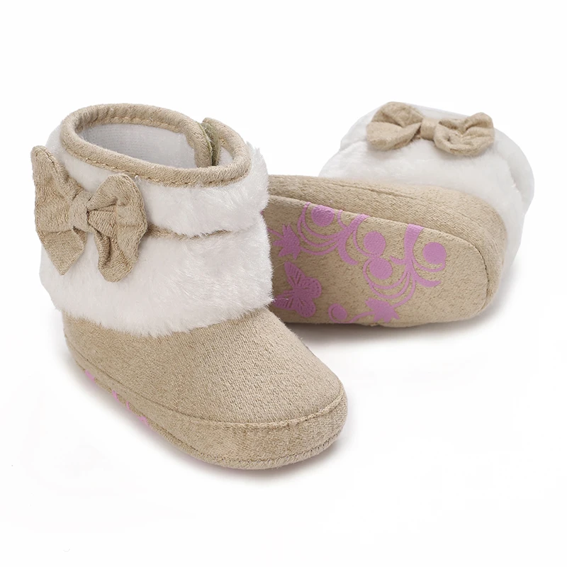 Newborn Girl Boy Mini Wool Baby Short Boots Slippers Soft Bedroom Anti Slip Ankle Boots Cotton Lining