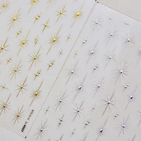 Gold Silver Starlight Laser Pink Colorful Glitter Star Bronzing Rhinestones Relief Nail Art Decorations Stickers Manicure Decals 1