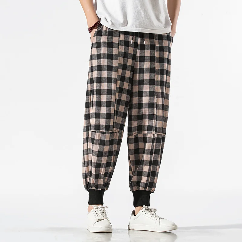 Japanese Ninth Pants Men's Loose Wide-leg Pants Chinese Style Linen Bloomers Men's Harem Pants
