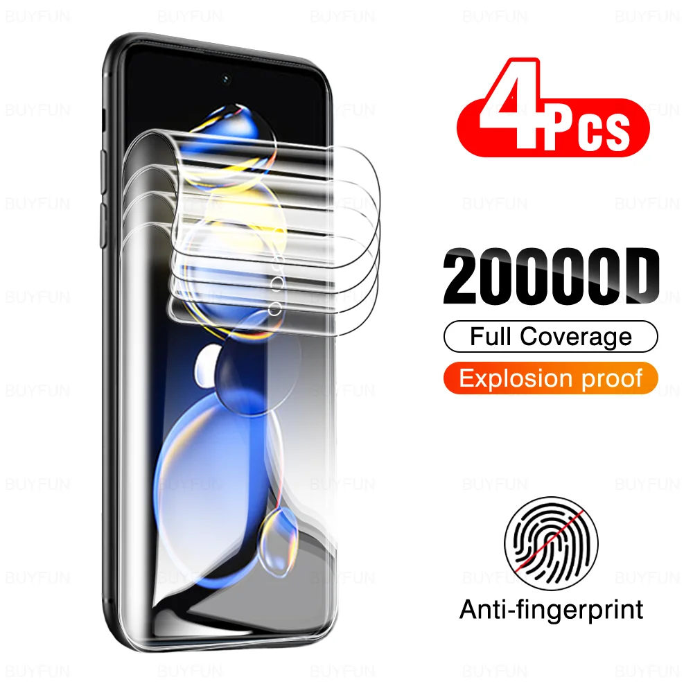 

4PCS Hydrogel Film For Xiaomi Redmi Note 12 11 Pro Plus 10 9 Pro 11S 10S 9S 8T 13C 12C 10C 9C Full Cover Screen Protector Glass