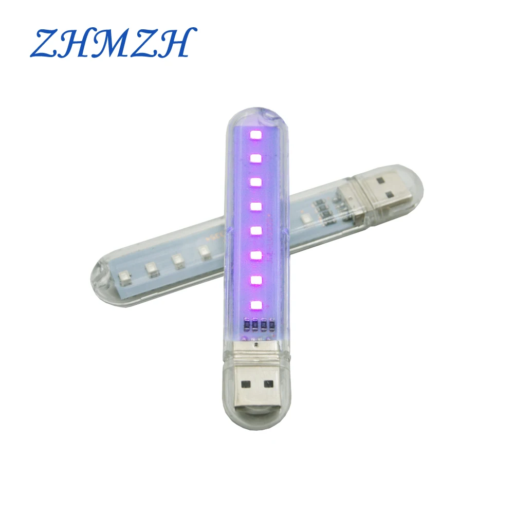 8 LEDs Mini UVA Portable USB Germicidal Lamp Disinfection Lights UV Lamps Disinfecting Light Germ Killing DC5V 12g