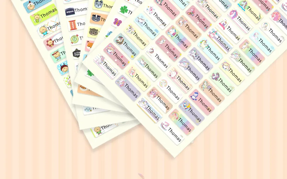 Description Picture 4 of item200pcs Custom Name Sticker In Hebrew Waterproof Labels Kids Decals Personalized First Name Tag for Children School Stationery