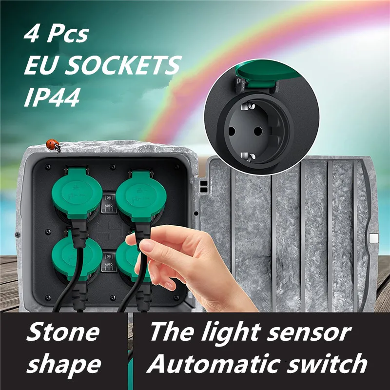 tomada exterior 4 way ue a prova dwaterproof 01