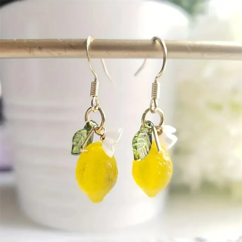 Creative Cute Lemon Drop Earrings 2025 New Fresh Lemon Earrings Holiday Gift For Girls For Summer Vacation 6