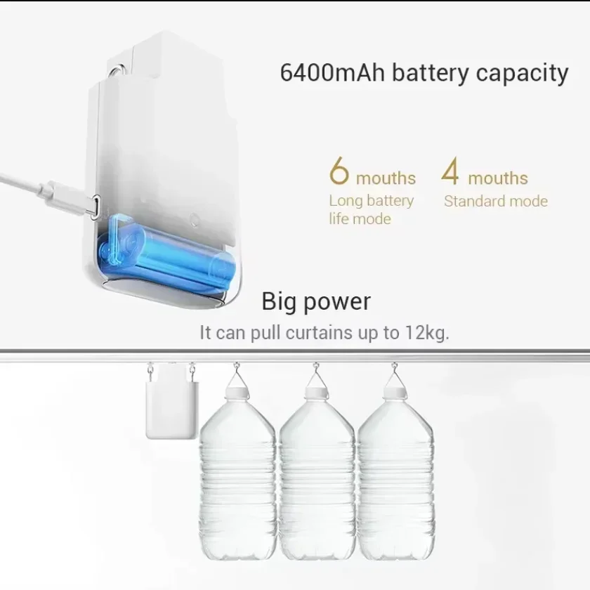 Xiaomi Smart Curtain Motor Companion da appendere e utilizzare per binario a forma di U/I Palo romano Il controllo vocale elettrico necessita di gateway in rete BT - immagine 3