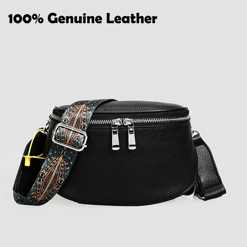 100GenuineLeatherSaddleCrossbodyBagsForWomenShoulderMessenger