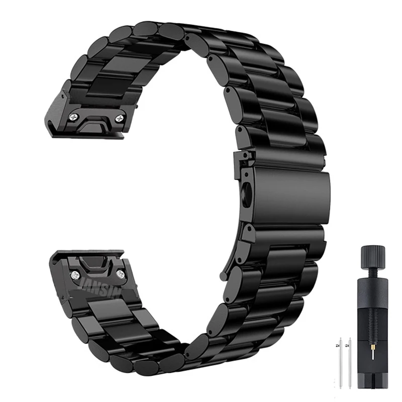 Stainless Steel Quick Release Easyfit Wrist Strap - 26mm/22mm Metal Watch Band