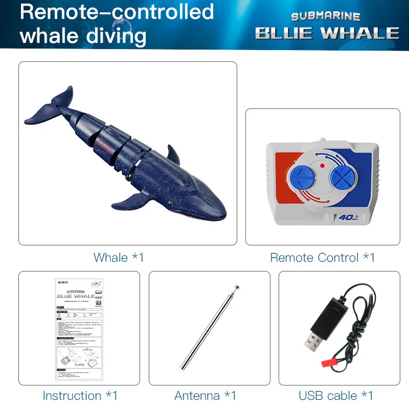 Children's remote-controlled whale shark diving robot water toy 2.4G water whale shark remote-controlled boat remote-control