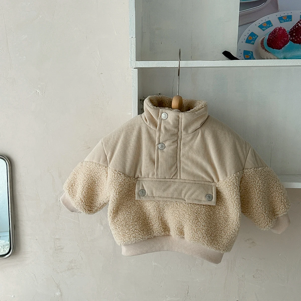 Winter Baby Cotton Coat Solid Warm Infant Suit Fleece Boys Girls Baby Clothes Long Sleeve Zip Up Sports Top Padded Clothes