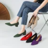 2025 New Women's High Heels Large 42/43 Fashion Pointed Anti slip Rubber Bottom Knitted Breathable Shoes 3