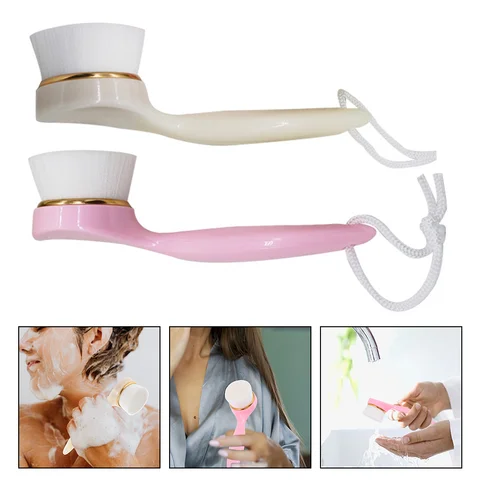 Long Handle Facial Cleaning Brush Manual Facial Brush Exfoliating Face Brush