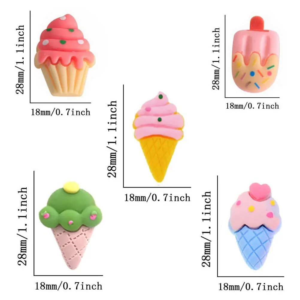 15Pcs 아이스크림 모양의 압정핀 게시판 정리를 위한 고품질 수지 푸시핀 작은 편리한 책상 액세서리