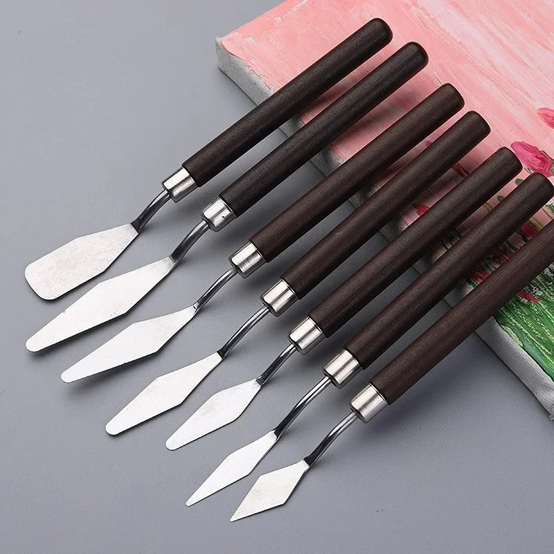 Set De 4 Couteaux à Palette Pointus En Acier Inoxydable 17# - Art Peinture, Spatule, Grattoir, Neuf