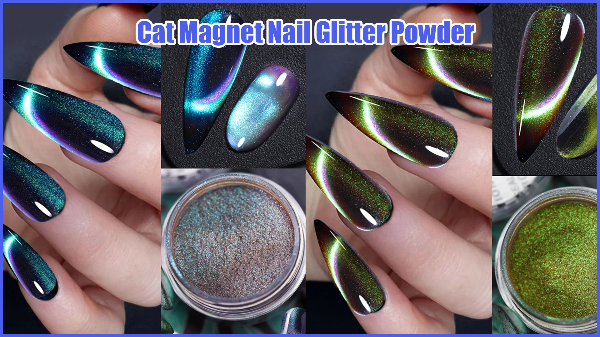 Black Friday Chrome Holographic Nail Powder, White Solid Aurora Glitter  Iridescent Nail Art Pigment with Brush Mirror Effect Nail Dust