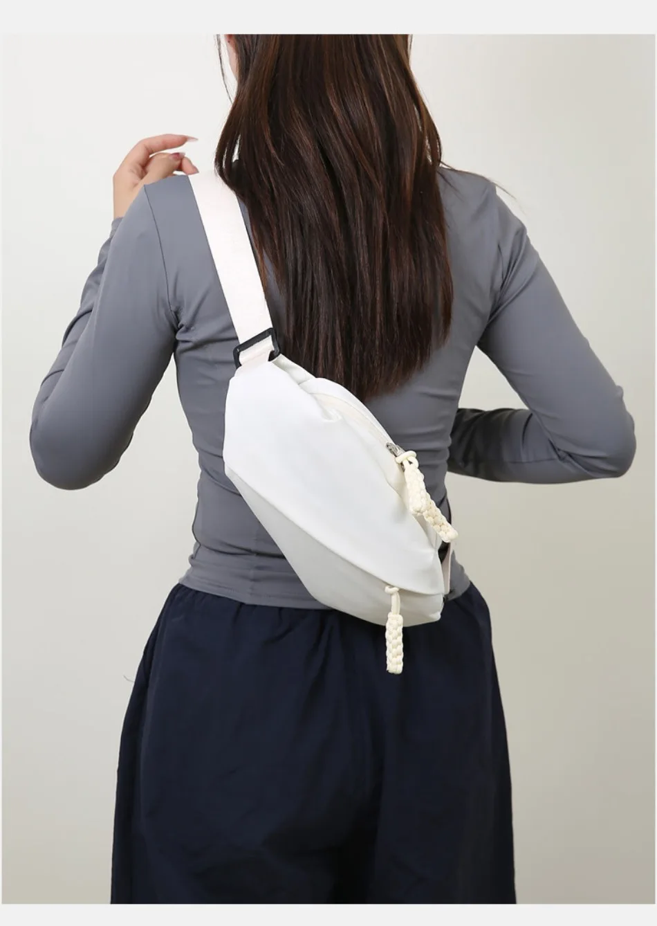 Outdoor-Mode Tragbare Brusttasche Einfache Lässige Schulter-Umhängetasche Nylon Wasserabweisende Sport-Hüfttasche – Detail 12