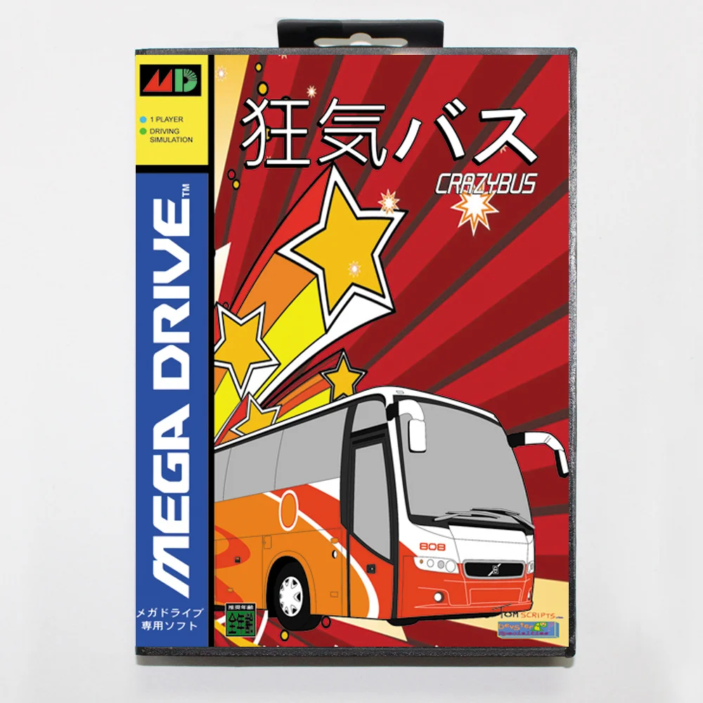 

_ Crazy Bus игровая карта с розничной коробкой 16bit MD Cart для Sega Mega Drive/Genesis System