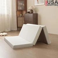 4 Inch Tri-Folding Memory Foam Mattress Portable Guest Bed Comfortable Sleep Gel Support Pressure Relief Perfect Camping Travel 1