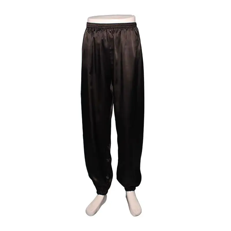 Tai Chi Pants Satin Silk Shiny Kung Fu Wushu Stage Performance Competition Clothing Size