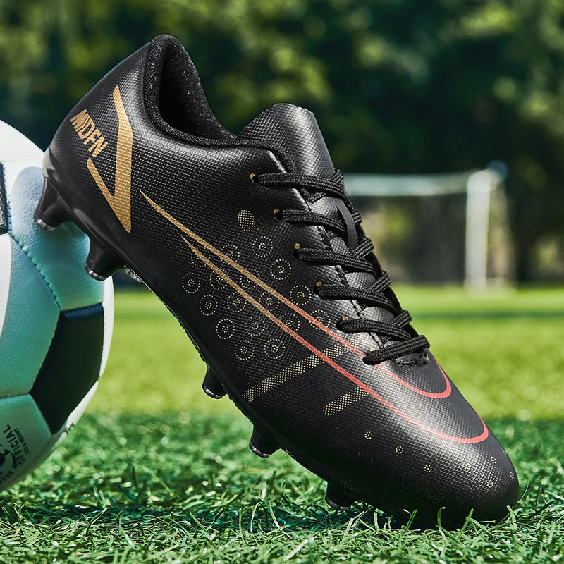 Hot Sale Black Professiona Children Football Shoes Fg/tf Unisex Soccer