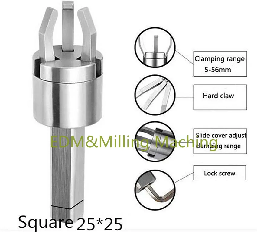 

CNC Lathe Bar Puller Automatic Lathe Feeder Claw Square Crank Handle 25*25 Clamp For Lathe Tool