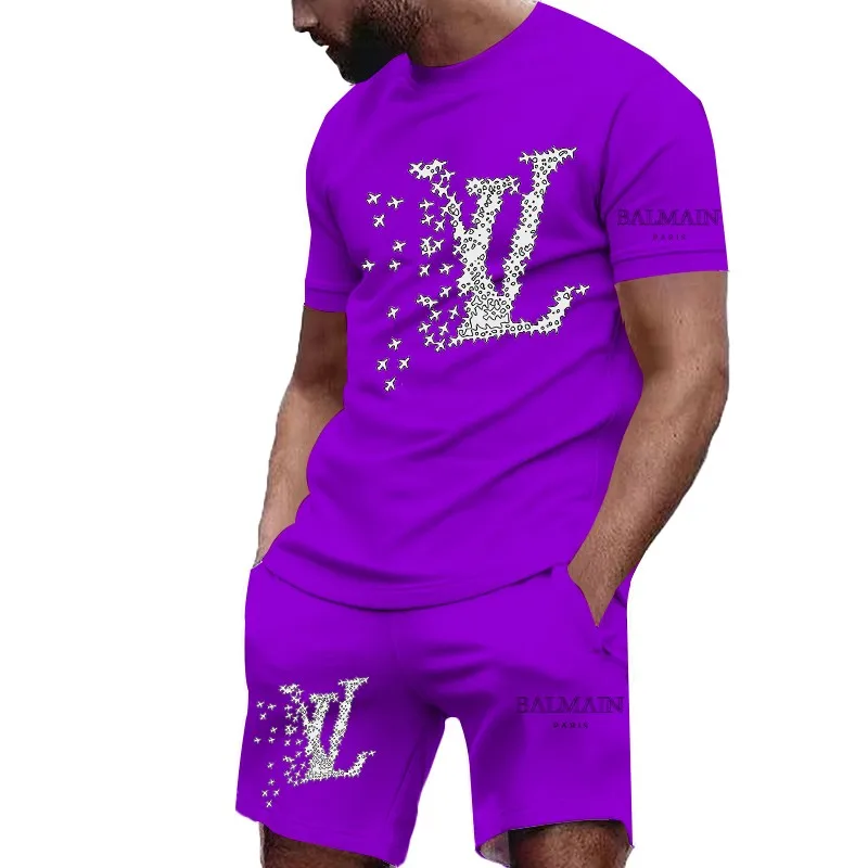 2025 Men's and Women's Fashion Leisure High Quality 3D Printed T-shirt Set New Product 5