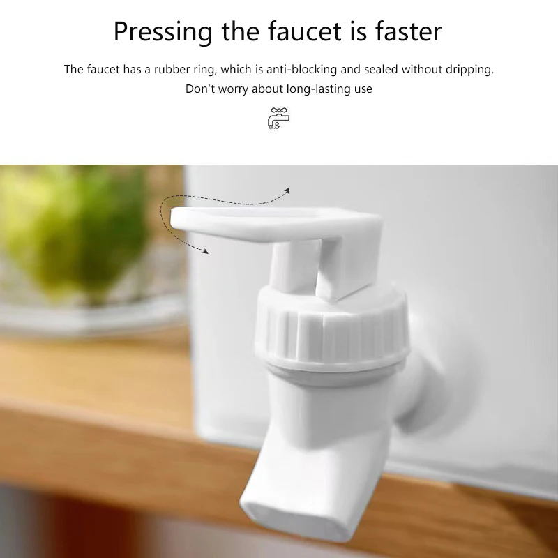 Fridge Kettle Plastic With 2 Spigots Beverage Drink Dispenser Countertop Water Container Iced Juice Dispenser