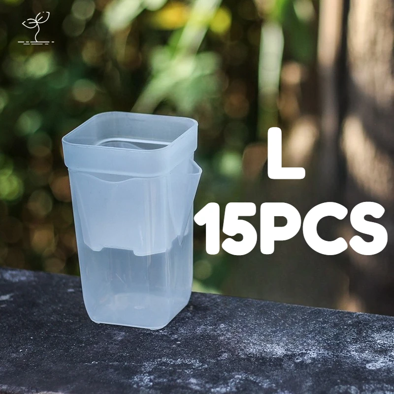 15-Piece Translucent Self-Watering Seedling Planters with Reservoir