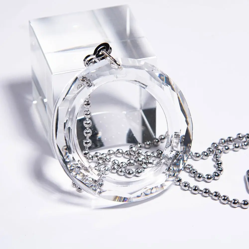 Round Transparent Crystal Chain Wedding Curtain Decor Sun Catcher Bead Chandelier Crystal 50MM Handmade Lamp Prism Pendant Home